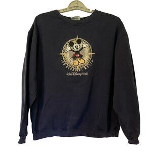 Vintage Walt Disney World 100 Years of Magic Mickey Sweatshirt Large Navy Blue